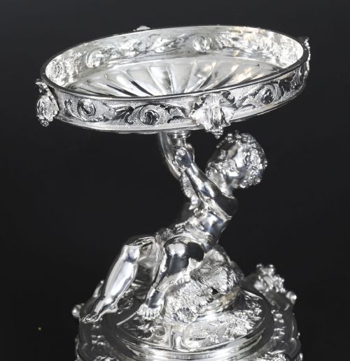 fig 4. Antique Pair English Victorian Elkington Silver Plate Centrepieces 1887 19th C