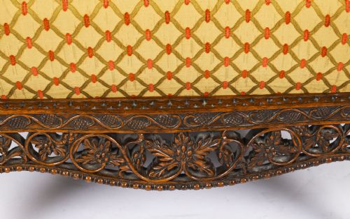 ANTIQUE LARGE ANGLOINDIAN STOOL OTTOMAN COFFEE TABLE 19TH C 95X75CM - ADDITIONAL PHOTO 8