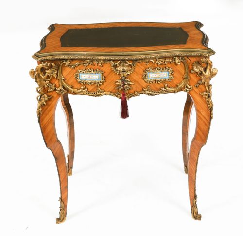 FINE ANTIQUE FRENCH KINGWOOD ORMOLU BUREAU PLAT DESK AFTER LINKE 19TH C - ADDITIONAL PHOTO 1