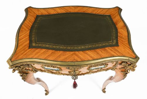 FINE ANTIQUE FRENCH KINGWOOD ORMOLU BUREAU PLAT DESK AFTER LINKE 19TH C - ADDITIONAL PHOTO 3