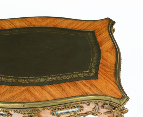 FINE ANTIQUE FRENCH KINGWOOD ORMOLU BUREAU PLAT DESK AFTER LINKE 19TH C - ADDITIONAL PHOTO 5