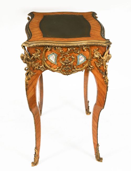 FINE ANTIQUE FRENCH KINGWOOD ORMOLU BUREAU PLAT DESK AFTER LINKE 19TH C - ADDITIONAL PHOTO 7