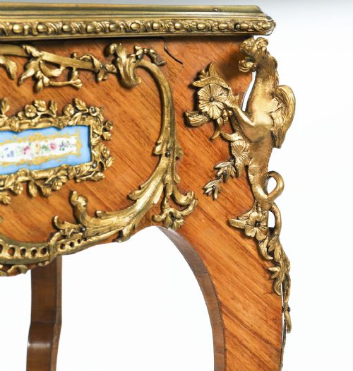 FINE ANTIQUE FRENCH KINGWOOD ORMOLU BUREAU PLAT DESK AFTER LINKE 19TH C - ADDITIONAL PHOTO 13