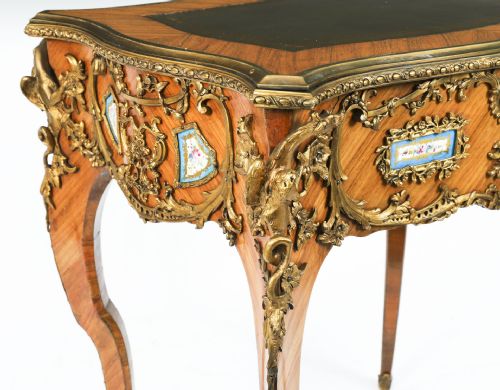 FINE ANTIQUE FRENCH KINGWOOD ORMOLU BUREAU PLAT DESK AFTER LINKE 19TH C - ADDITIONAL PHOTO 14
