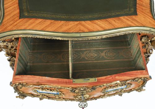 FINE ANTIQUE FRENCH KINGWOOD ORMOLU BUREAU PLAT DESK AFTER LINKE 19TH C - ADDITIONAL PHOTO 16
