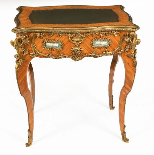 FINE ANTIQUE FRENCH KINGWOOD ORMOLU BUREAU PLAT DESK AFTER LINKE 19TH C - ADDITIONAL PHOTO 18