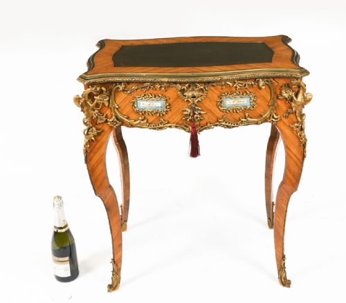 FINE ANTIQUE FRENCH KINGWOOD ORMOLU BUREAU PLAT DESK AFTER LINKE 19TH C - ADDITIONAL PHOTO 19