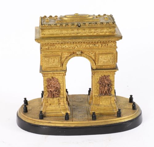 fig 1. Antique French Gilt Bronze Grand Tour Model of The Arc de Triomphe 19th C