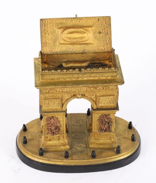 fig 2. Antique French Gilt Bronze Grand Tour Model of The Arc de Triomphe 19th C