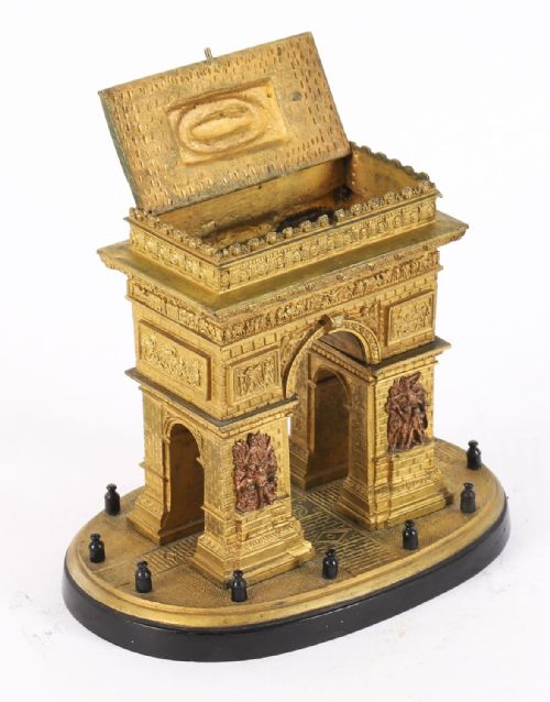 fig 3. Antique French Gilt Bronze Grand Tour Model of The Arc de Triomphe 19th C
