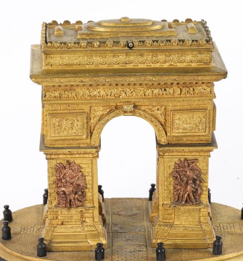 fig 6. Antique French Gilt Bronze Grand Tour Model of The Arc de Triomphe 19th C