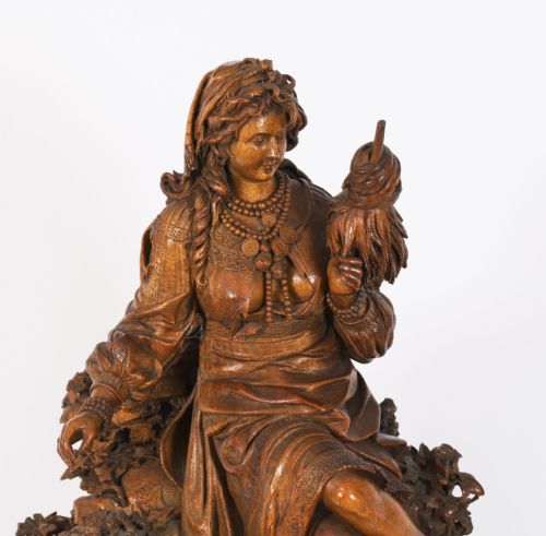 ANTIQUE SWISS 'BLACK FOREST' CARVED LINDEN WOOD CLOCK BY BERGEN CO 19TH C - ADDITIONAL PHOTO 16