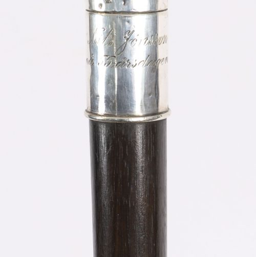 fig 6. Antique Swedish Silver Walking Cane Stick 19th Century 90 cm/ 35 inch