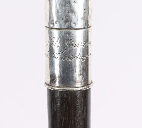 fig 7. Antique Swedish Silver Walking Cane Stick 19th Century 90 cm/ 35 inch