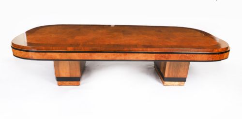 fig 1. Antique Art Deco Burr Walnut Coffee Table Circa 1920