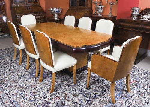 fig 1. Antique Art Deco Epstein Burr Walnut Dining Table- Epstein Circa 1920