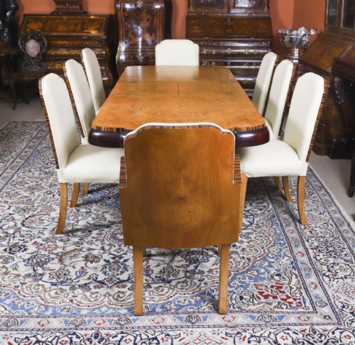 fig 2. Antique Art Deco Epstein Burr Walnut Dining Table- Epstein Circa 1920