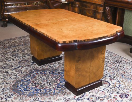 fig 7. Antique Art Deco Epstein Burr Walnut Dining Table- Epstein Circa 1920