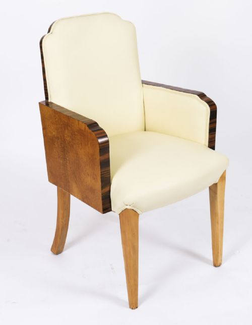 ANTIQUE SET 8 ART DECO BURR WALNUT CLOUD BACK CHAIRS EPSTEIN CIRCA 1920 - ADDITIONAL PHOTO 2