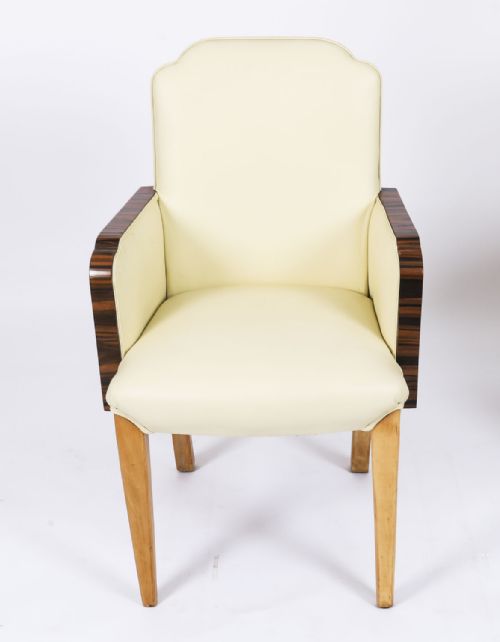 ANTIQUE SET 8 ART DECO BURR WALNUT CLOUD BACK CHAIRS EPSTEIN CIRCA 1920 - ADDITIONAL PHOTO 4