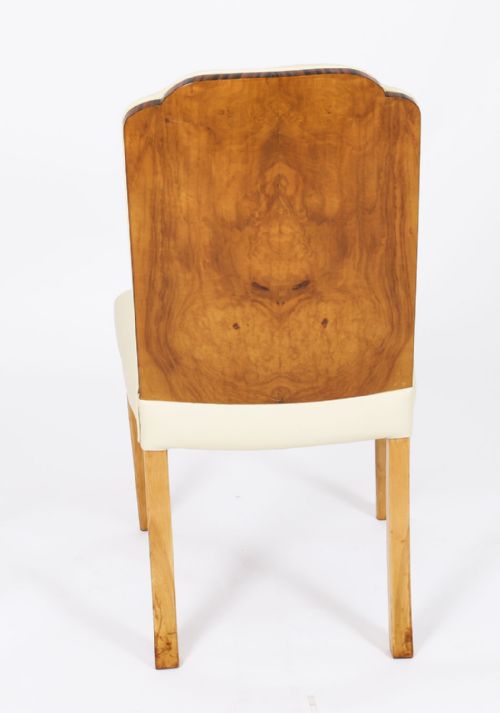 ANTIQUE SET 8 ART DECO BURR WALNUT CLOUD BACK CHAIRS EPSTEIN CIRCA 1920 - ADDITIONAL PHOTO 13