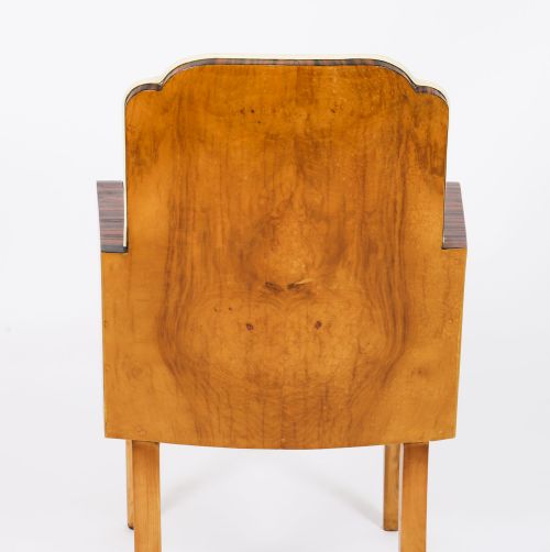 ANTIQUE SET 8 ART DECO BURR WALNUT CLOUD BACK CHAIRS EPSTEIN CIRCA 1920 - ADDITIONAL PHOTO 15
