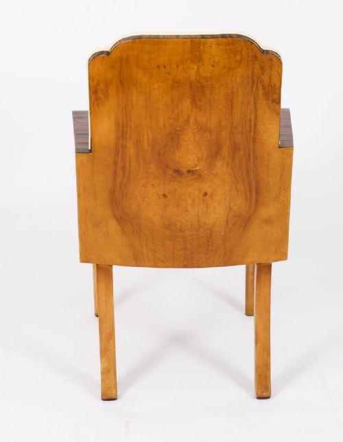 ANTIQUE SET 8 ART DECO BURR WALNUT CLOUD BACK CHAIRS EPSTEIN CIRCA 1920 - ADDITIONAL PHOTO 16