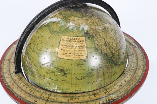 ANTIQUE VICTORIAN TERRESTRIAL 12INCH TABLE GLOBE BY MALBY'S19TH C - ADDITIONAL PHOTO 3
