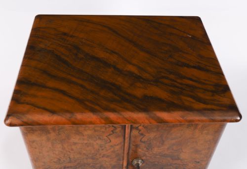 ANTIQUE VICTORIAN BURR WALNUT CIGAR HUMIDOR COLLECTORS CABINET C1870 19TH C - ADDITIONAL PHOTO 4