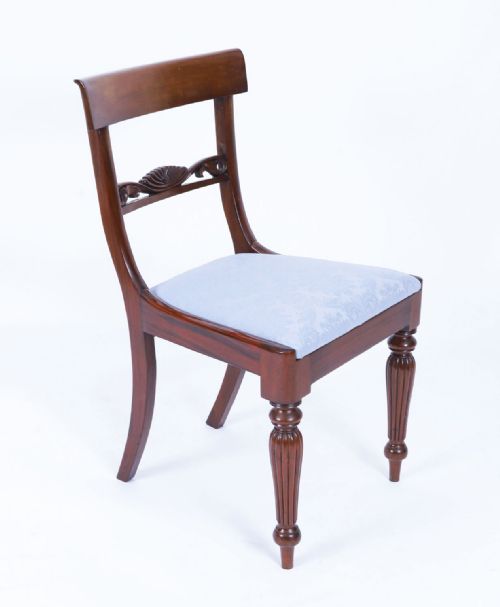 fig 1. Antique Regency Revival Bar Back Dining Chairs Circa 1900