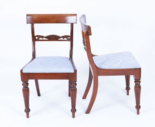 fig 2. Antique Regency Revival Bar Back Dining Chairs Circa 1900