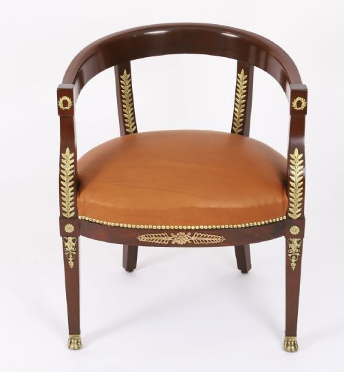 ANTIQUE FRENCH EMPIRE REVIVAL ORMOLU MOUNTED ARMCHAIR 19TH C - ADDITIONAL PHOTO 1