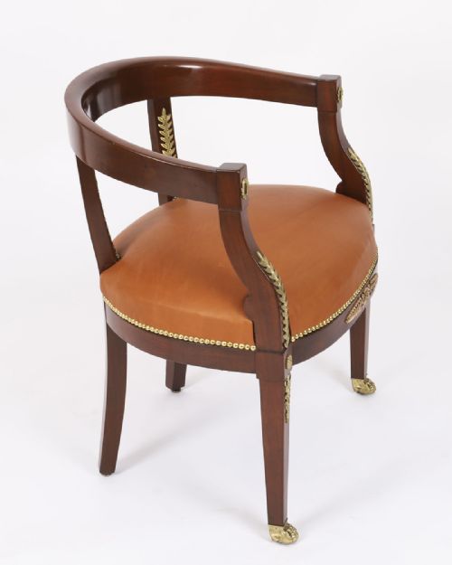 ANTIQUE FRENCH EMPIRE REVIVAL ORMOLU MOUNTED ARMCHAIR 19TH C - ADDITIONAL PHOTO 2