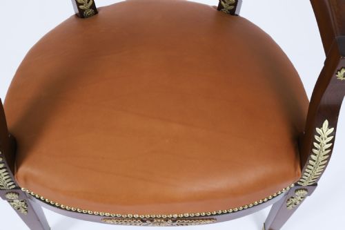 ANTIQUE FRENCH EMPIRE REVIVAL ORMOLU MOUNTED ARMCHAIR 19TH C - ADDITIONAL PHOTO 6