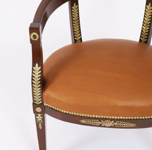 ANTIQUE FRENCH EMPIRE REVIVAL ORMOLU MOUNTED ARMCHAIR 19TH C - ADDITIONAL PHOTO 8