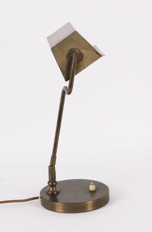 fig 2. Antique Swedish Art Deco Articulated Brass Bankers Lamp Desk Lamp 20th C