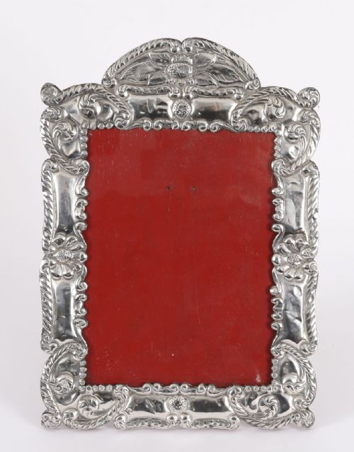 fig 1. Antique 925 Silver Photo Frame Late 19th c 24x17cm photo size