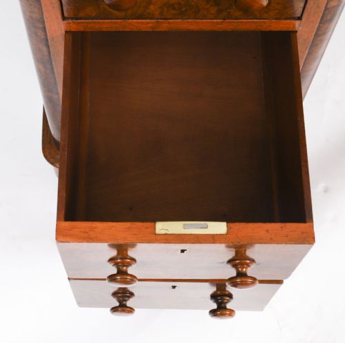 ANTIQUE VICTORIAN CROSSBANDED INLAID FLAME MAHOGANY PEDESTAL DESK 19TH C - ADDITIONAL PHOTO 10