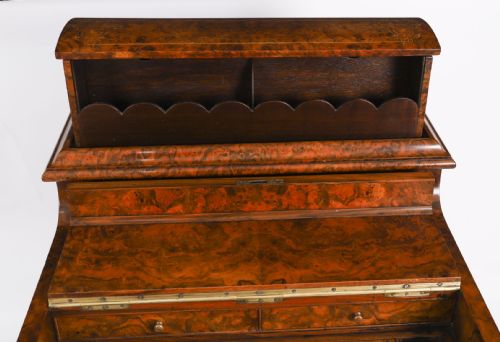 ANTIQUE VICTORIAN BURR WALNUT INLAID POP UP DAVENPORT DESK 19TH C - ADDITIONAL PHOTO 5