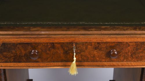 ANTIQUE VICTORIAN BURR WALNUT TWIN PEDESTAL DESK C1860 19TH C - ADDITIONAL PHOTO 6