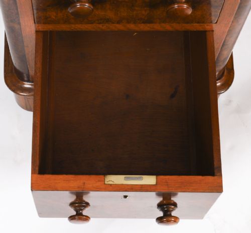 ANTIQUE VICTORIAN BURR WALNUT TWIN PEDESTAL DESK C1860 19TH C - ADDITIONAL PHOTO 17