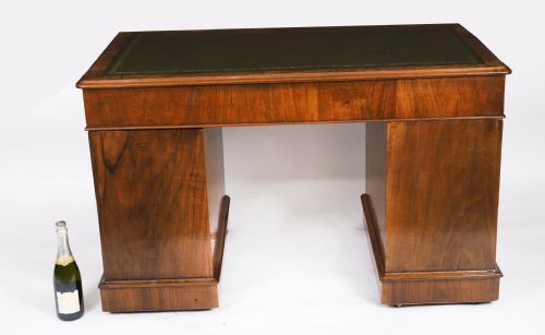 ANTIQUE VICTORIAN BURR WALNUT TWIN PEDESTAL DESK C1860 19TH C - ADDITIONAL PHOTO 18