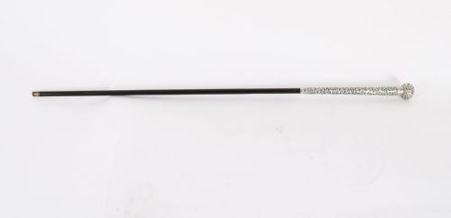 fig 2. Antique Ladies Anglo Indian Silver Bamboo Walking Stick Cane 19th C 87cm 34.5