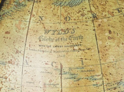 fig 3. Antique Victorian Terrestrial Library Table Globe by Wyld's Dated 1849 19th C