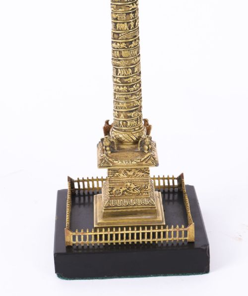 fig 1. Antique French Grand Tour Ormolu Bronze Model of Vendome Column 19thC