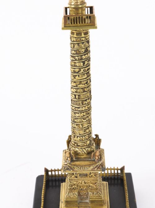 fig 2. Antique French Grand Tour Ormolu Bronze Model of Vendome Column 19thC
