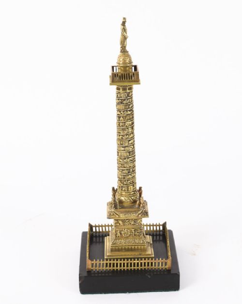 fig 4. Antique French Grand Tour Ormolu Bronze Model of Vendome Column 19thC