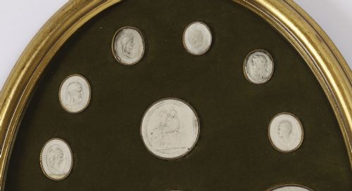 fig 3. Antique Set 17 Framed Grand Tour Giovanni Liberotti Intaglios19th C