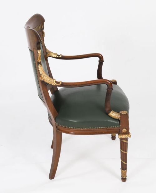 ANTIQUE SET OF 14 FRENCH MAHOGANY GILTWOOD DINING CHAIRS C 1860 19TH CENTURY - ADDITIONAL PHOTO 2
