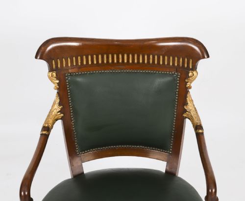 ANTIQUE SET OF 14 FRENCH MAHOGANY GILTWOOD DINING CHAIRS C 1860 19TH CENTURY - ADDITIONAL PHOTO 3